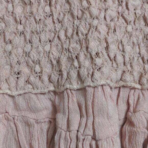Free People Adella Cami Crochet Lace Flowy Tiered Crisscross Dusty Mauve M New - Picture 3 of 11
